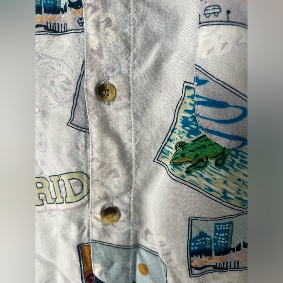 Men’s Vintage 80s 90s Jack Hollywood Florida Postcard Hawaiian Shirt - Picture 7 of 10